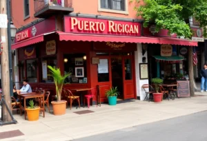 Exterior view of Luna Rosa Puerto Rican Grill in downtown San Antonio