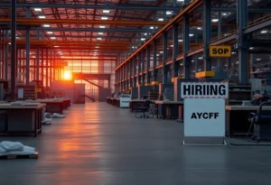 Empty factory floor symbolizing layoffs in Texas