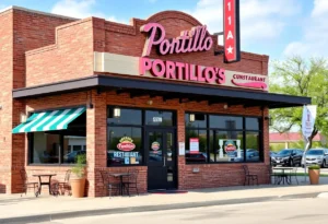 Exterior view of Portillo's restaurant in College Station, Texas