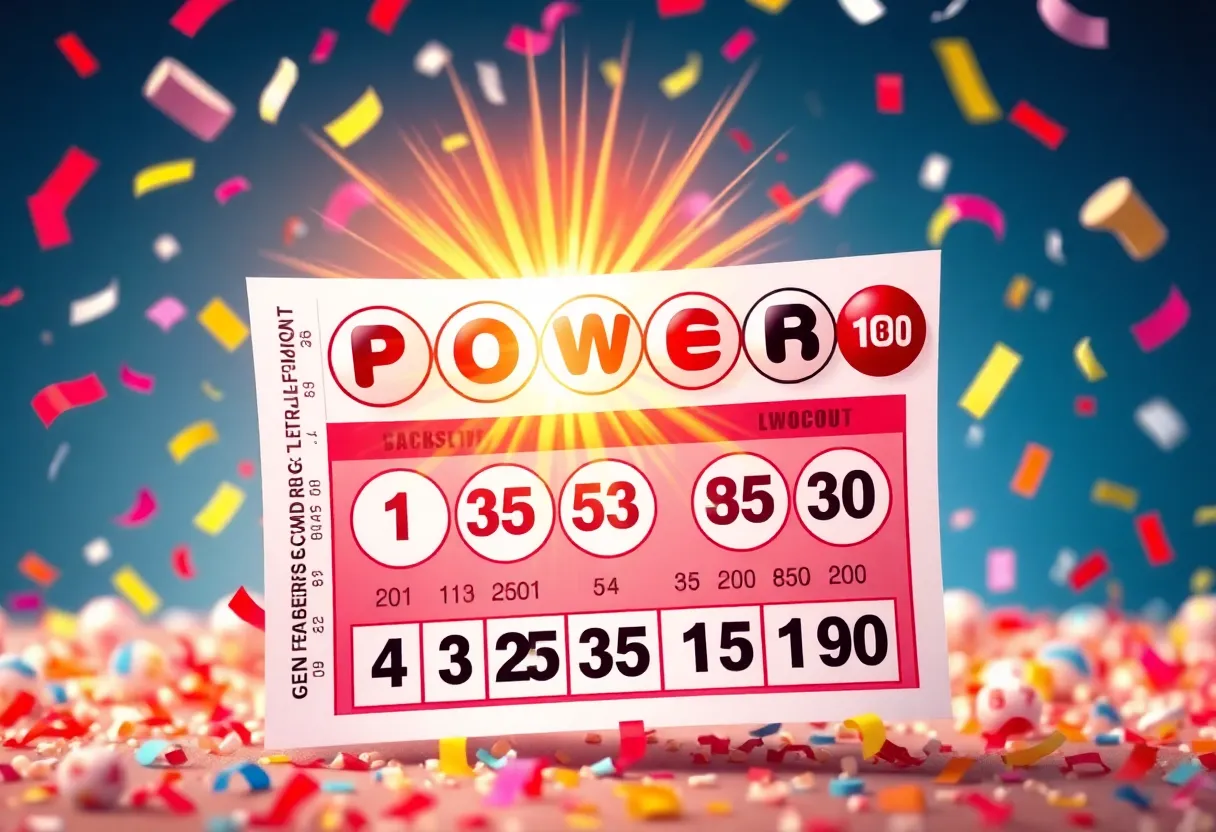 Powerball lottery ticket representing a $719 million jackpot