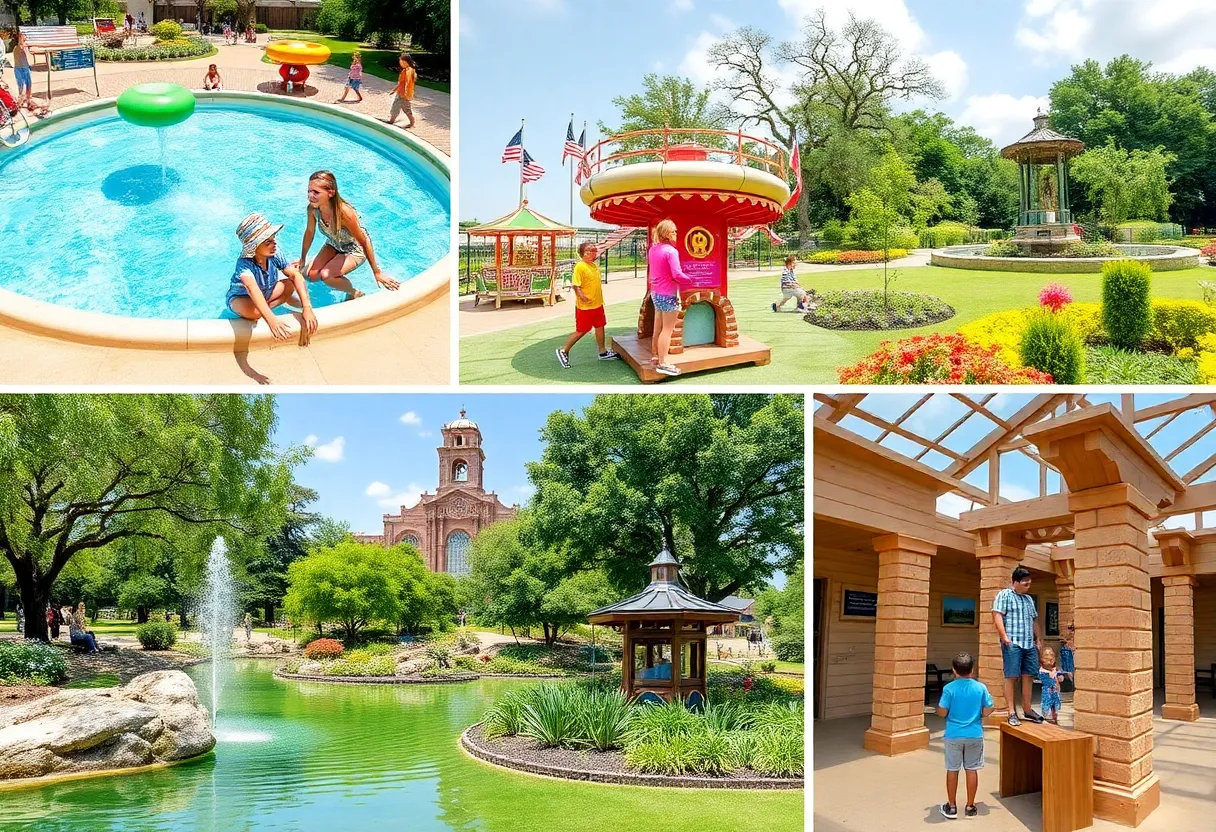 Families enjoying various activities in San Antonio's parks
