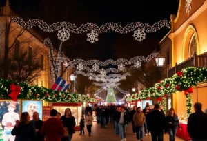 Festive holiday scene during San Antonio events