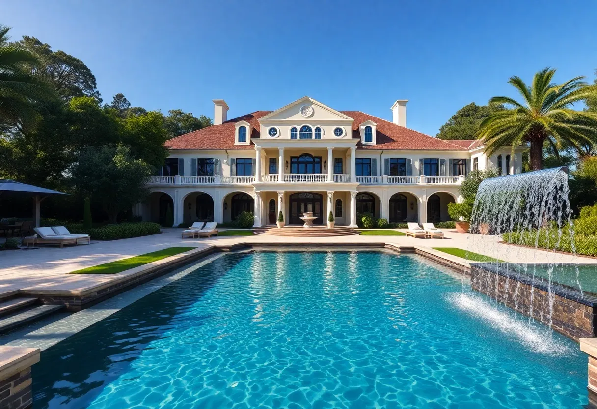 A stunning mansion with a spacious outdoor pool and elegant architecture in San Antonio.