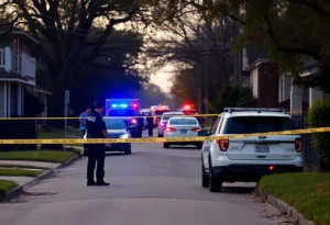 Police at the scene of a shooting incident in San Antonio