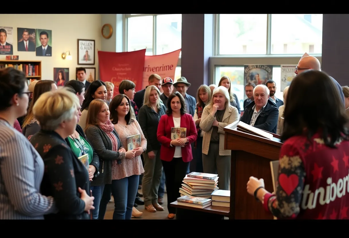 Community members engaging in a true crime event with author Skip Hollandsworth.