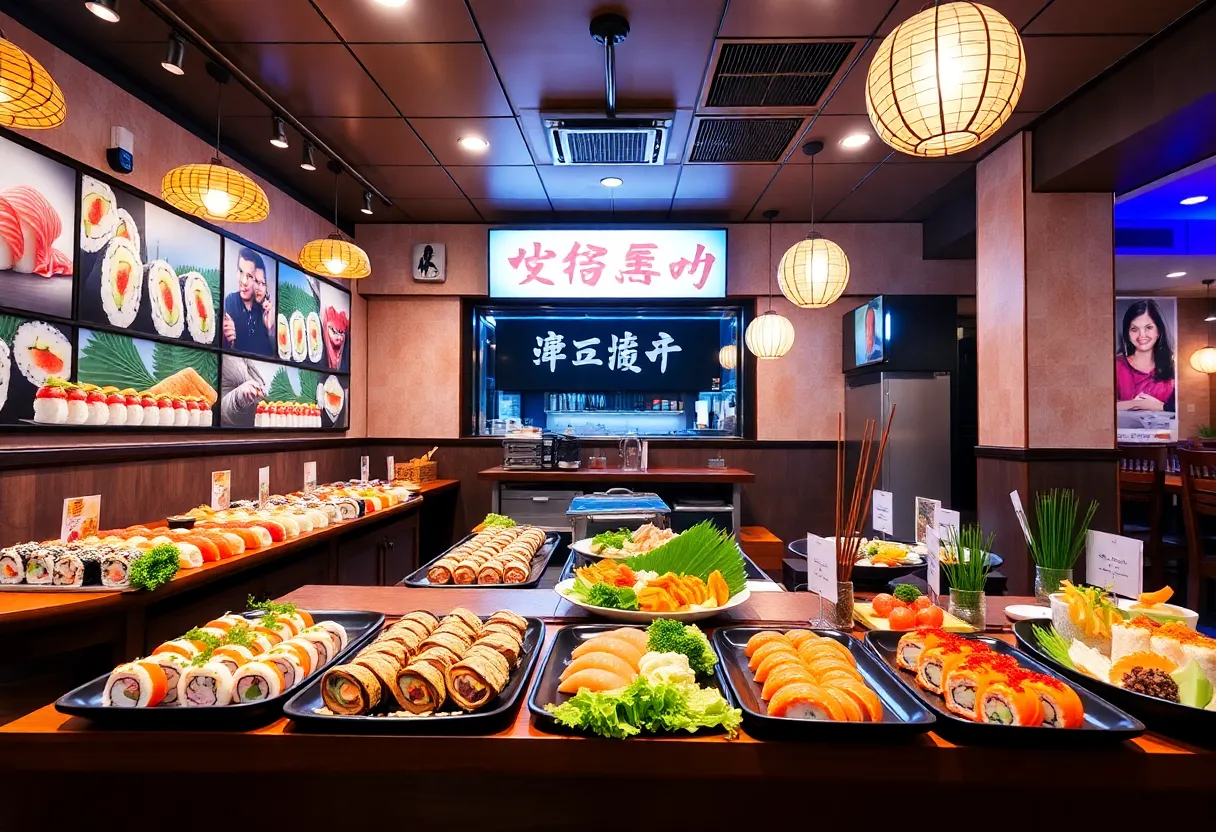 Interior of Takumi Japanese Restaurant showcasing sushi and dining area