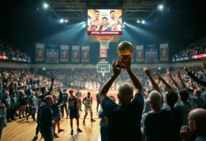 Texas celebrating a championship victory in basketball