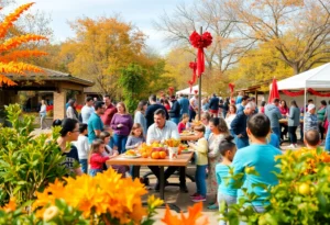 Families celebrating Thanksgiving Day in San Antonio