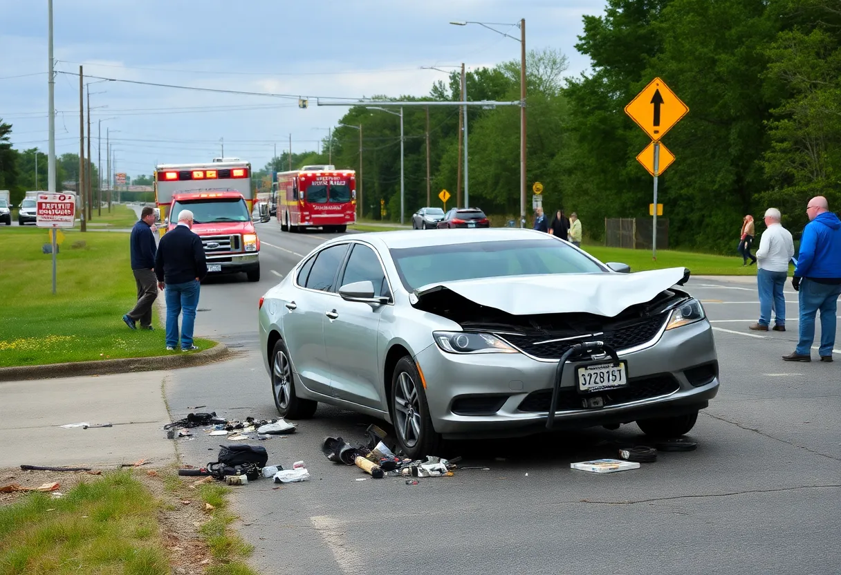 Emergency response at a two-vehicle collision site in San Antonio
