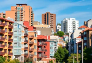 Residential buildings representing the U.S. housing market trends.