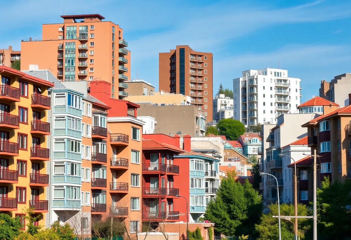 Residential buildings representing the U.S. housing market trends.