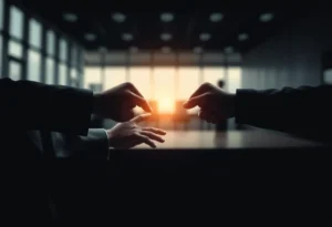 Abstract representation of workplace ethics and leadership challenges.