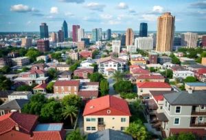 Cityscape of San Antonio and Houston highlighting affordable housing options