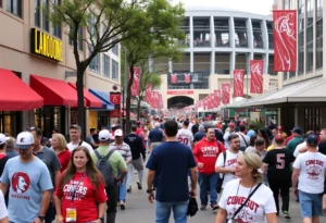 Crowd in downtown San Antonio during Alamo Bowl