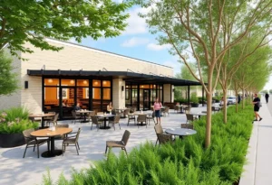 Rendering of new restaurants in Alamo Heights, San Antonio