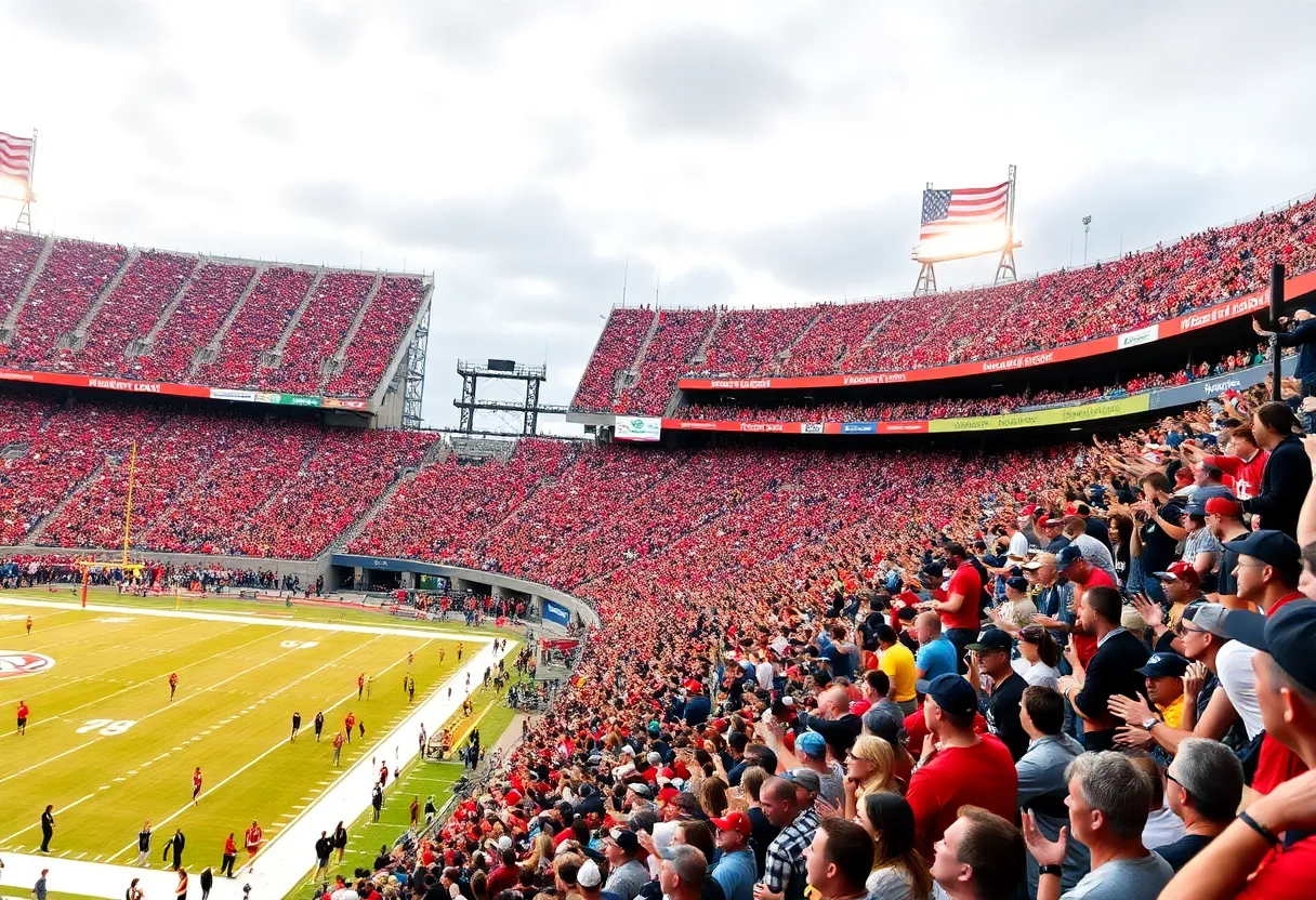 Fans celebrating at the American Conference Championship game