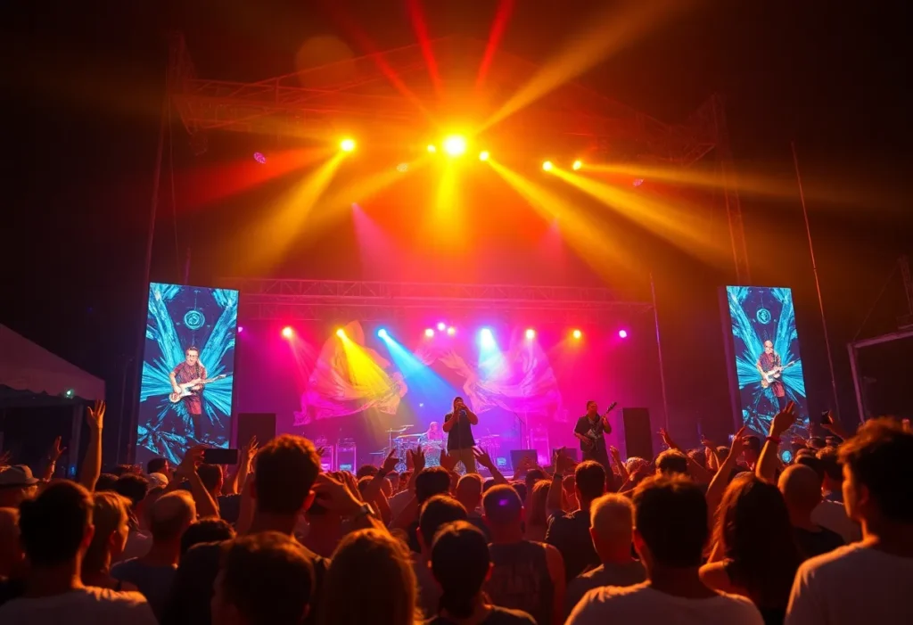Concert scene with August Burns Red performing live