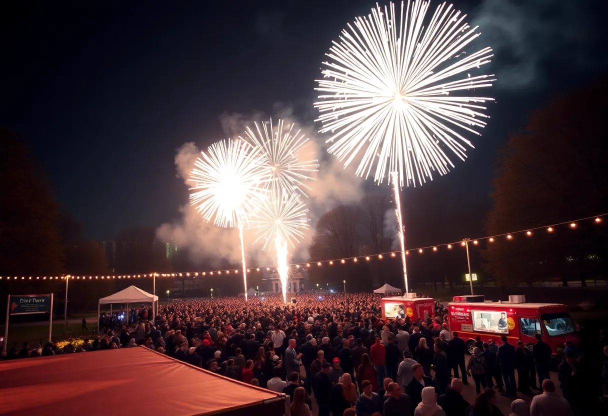 Fireworks at Austin New Year's Eve celebration