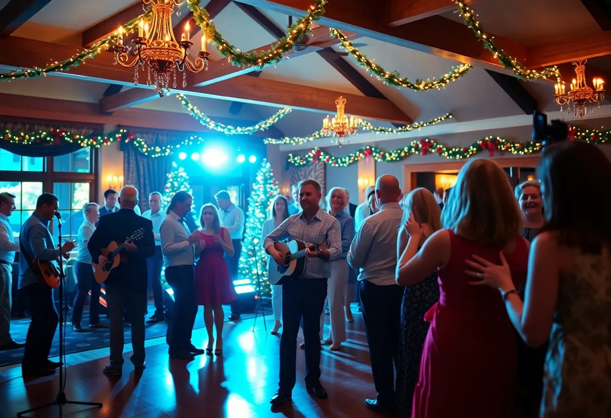 Ben McPeak performing live at a Christmas party