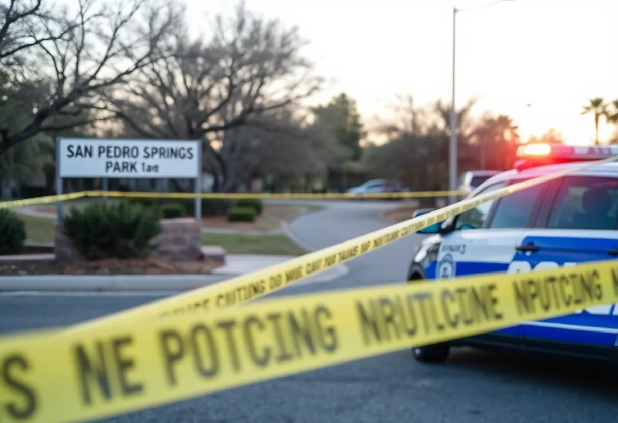 Police responding to an impersonation incident near San Pedro Springs Park.