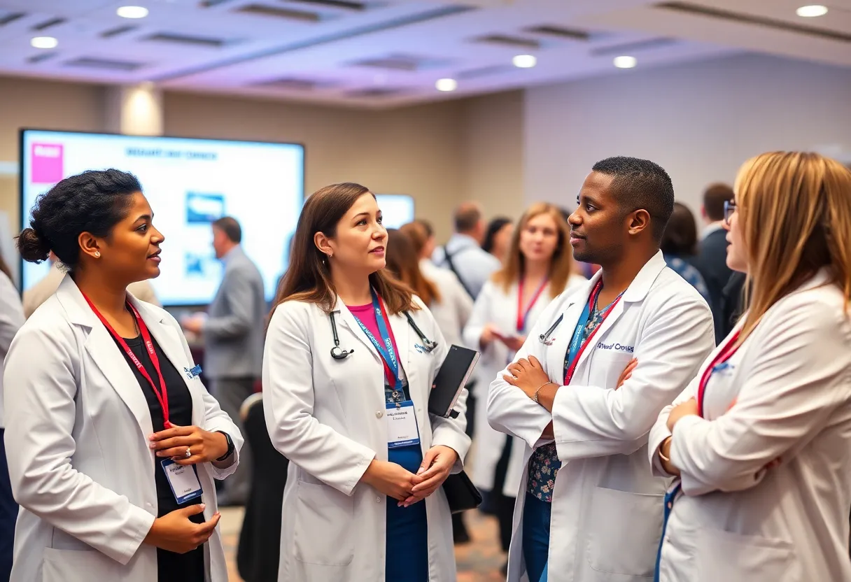 Researchers at the San Antonio Breast Cancer Symposium discussing advances in breast cancer