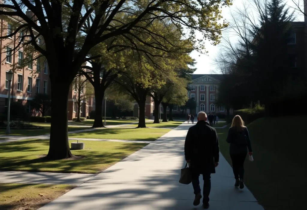 Memorial at university campus for a deceased student