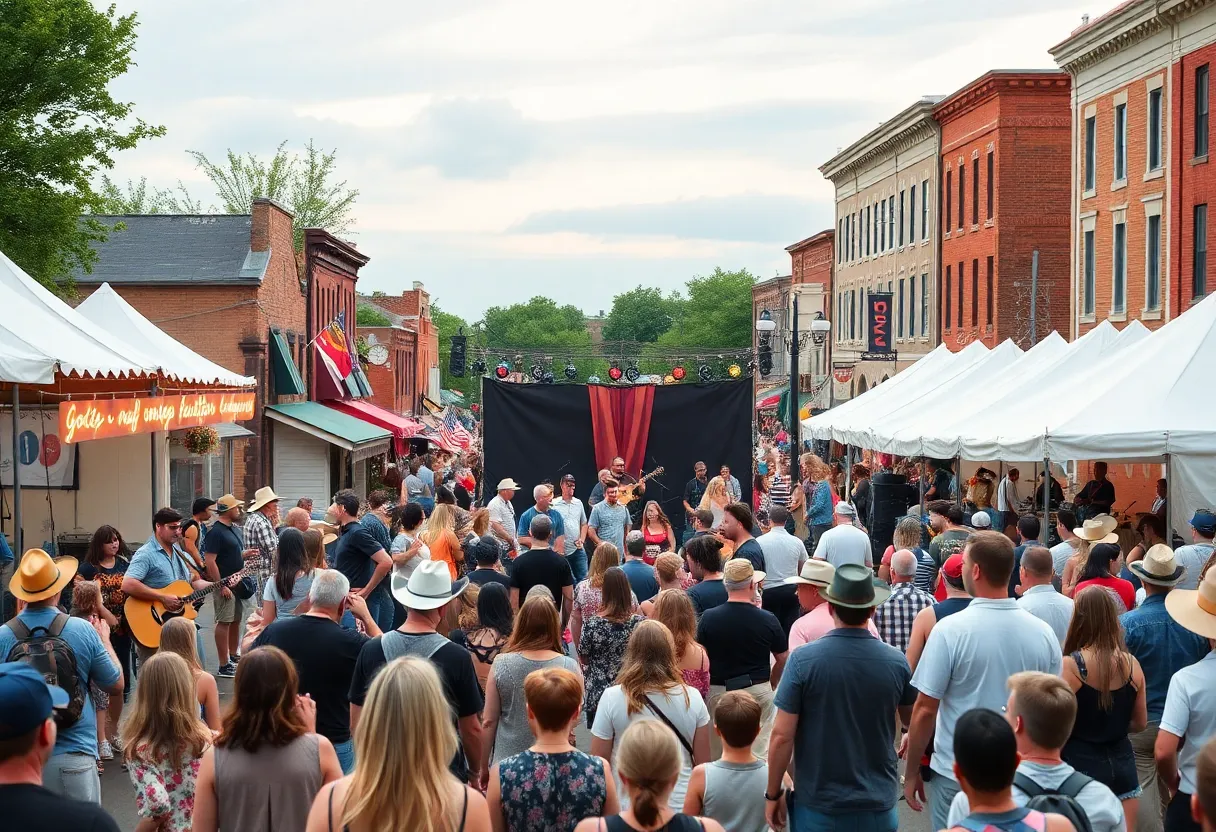 Festival attendees enjoying music performances at the Bristol Rhythm & Roots Reunion