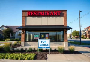 Bunz Handcrafted Burgers with a 'For Lease' sign