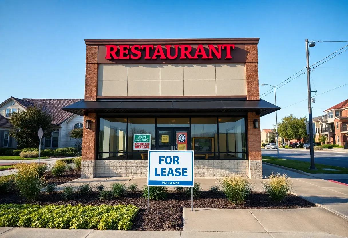 Bunz Handcrafted Burgers with a 'For Lease' sign