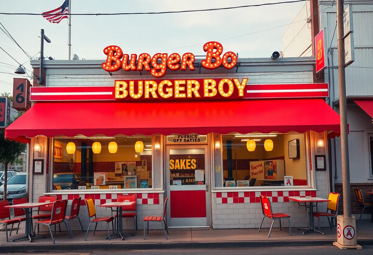 Exterior view of the new Burger Boy restaurant in San Antonio