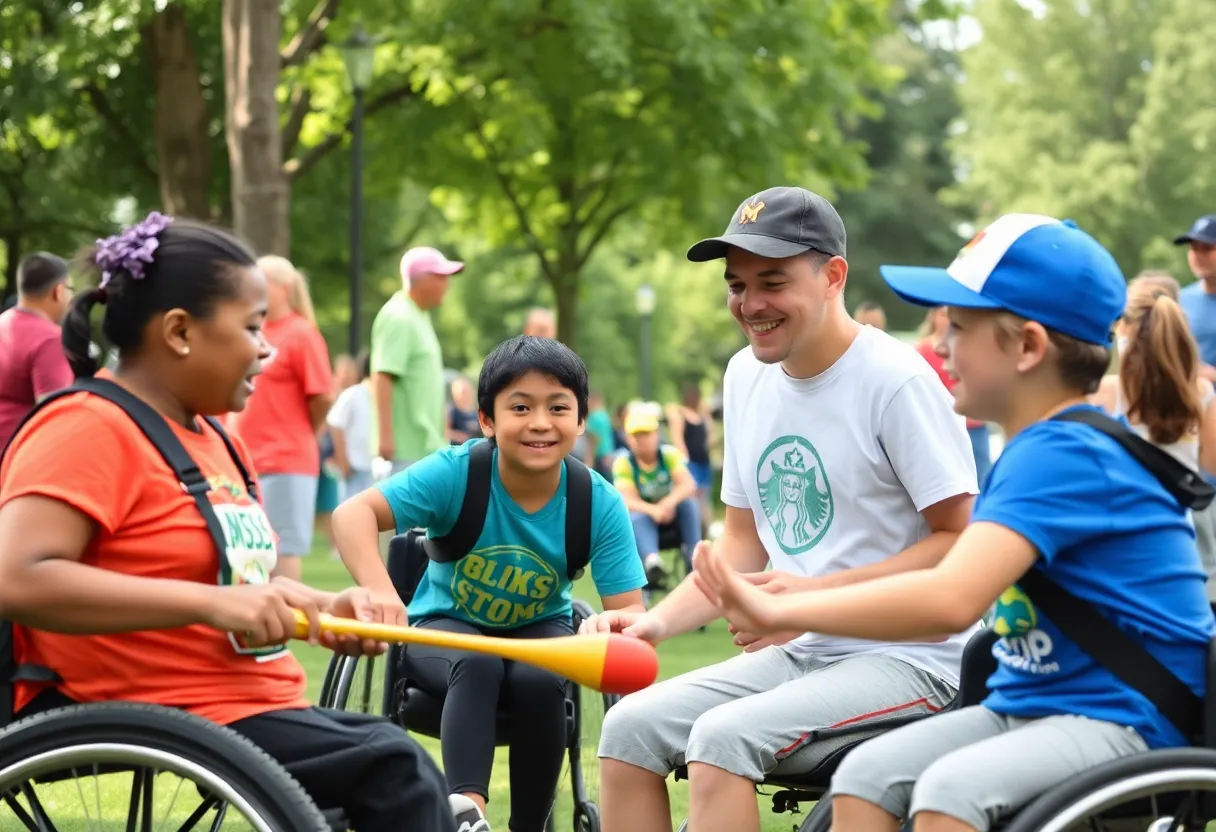 Participants engaging in adaptive sports during Ottobock community event.