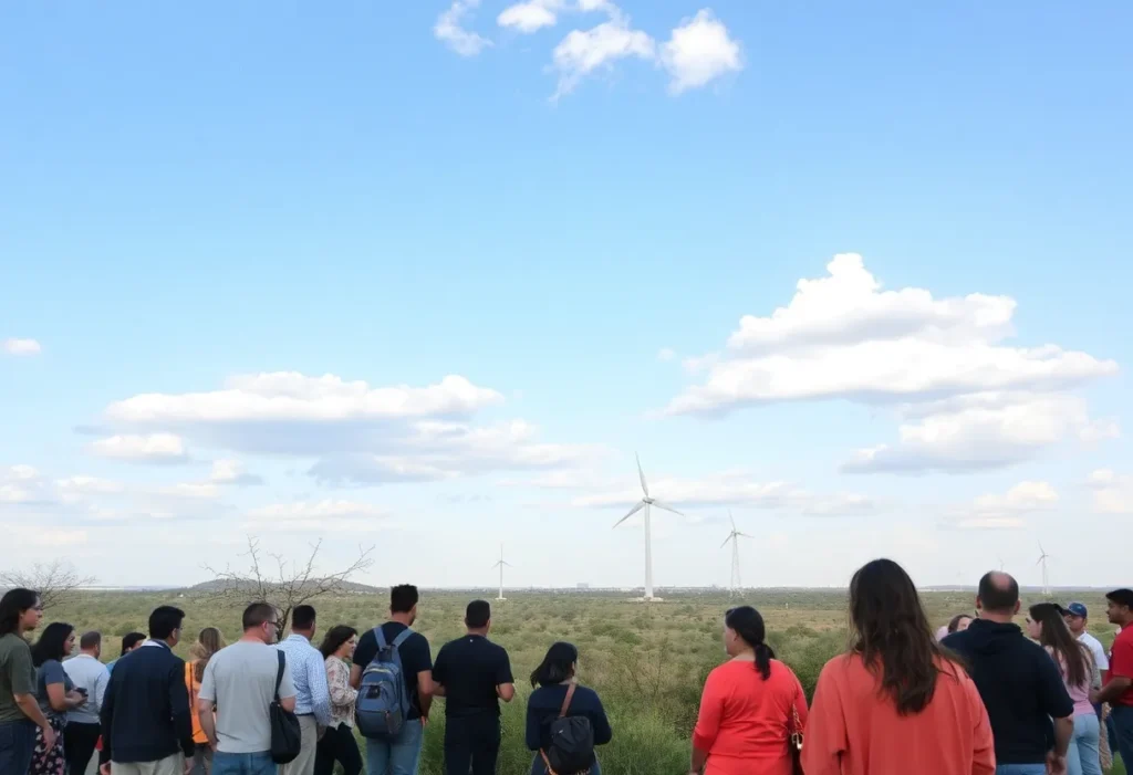 Community members gathering to support the search for a missing woman in San Antonio.