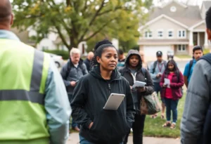 Volunteers searching for a missing person in San Antonio