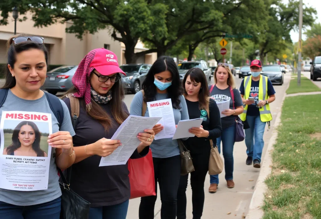 Volunteers searching for a missing woman in San Antonio