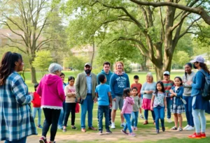 Families enjoying a safe outdoor gathering