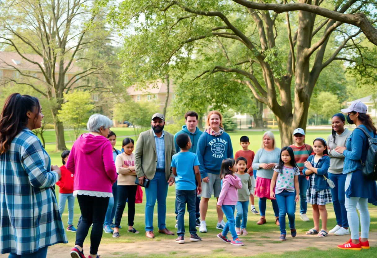 Families enjoying a safe outdoor gathering