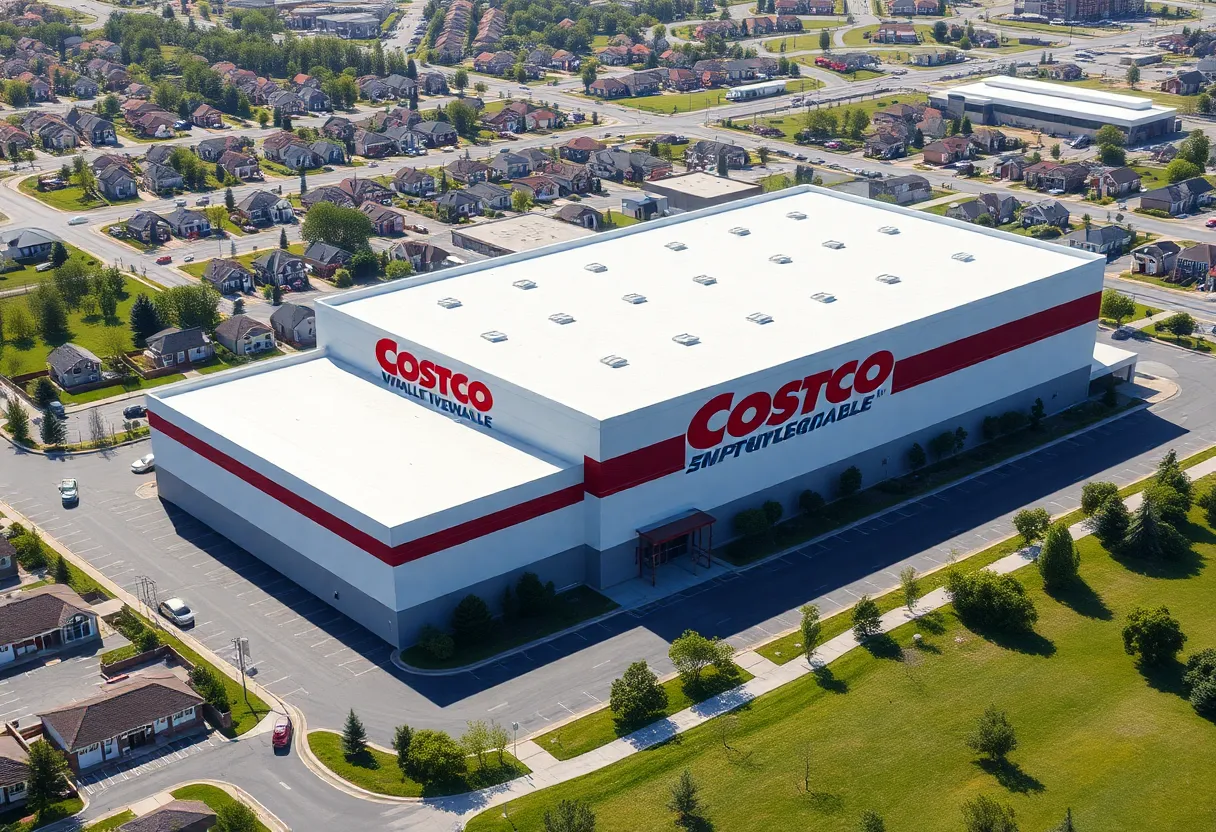Rendering of Costco warehouse in New Braunfels Mayfair community