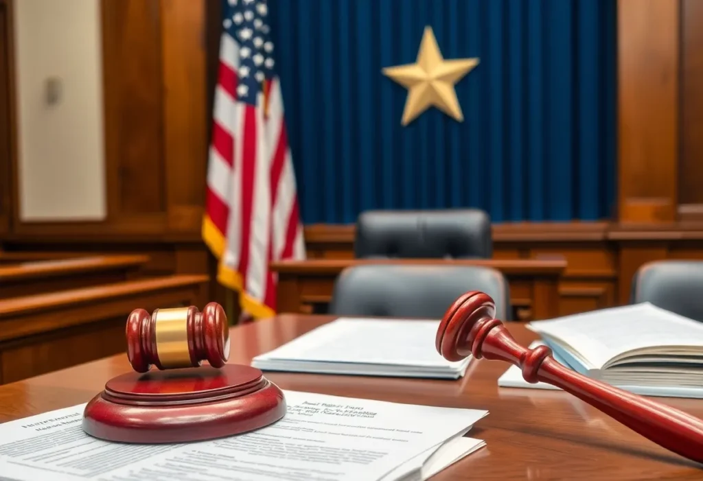 Court room setting representing the ruling on Senate Bill 12.