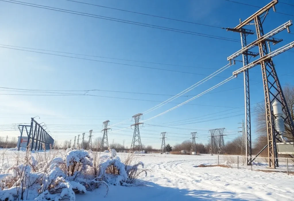 Power grid in winter showcasing CPS Energy enhancements
