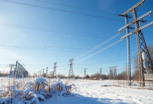 Power grid in winter showcasing CPS Energy enhancements