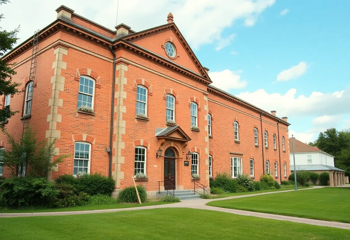 Historic Old Town Hall in Boerne, Texas being converted to Crestmont Christian Preparatory School