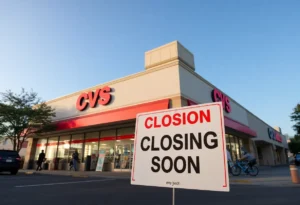 CVS Health store with a closing sign