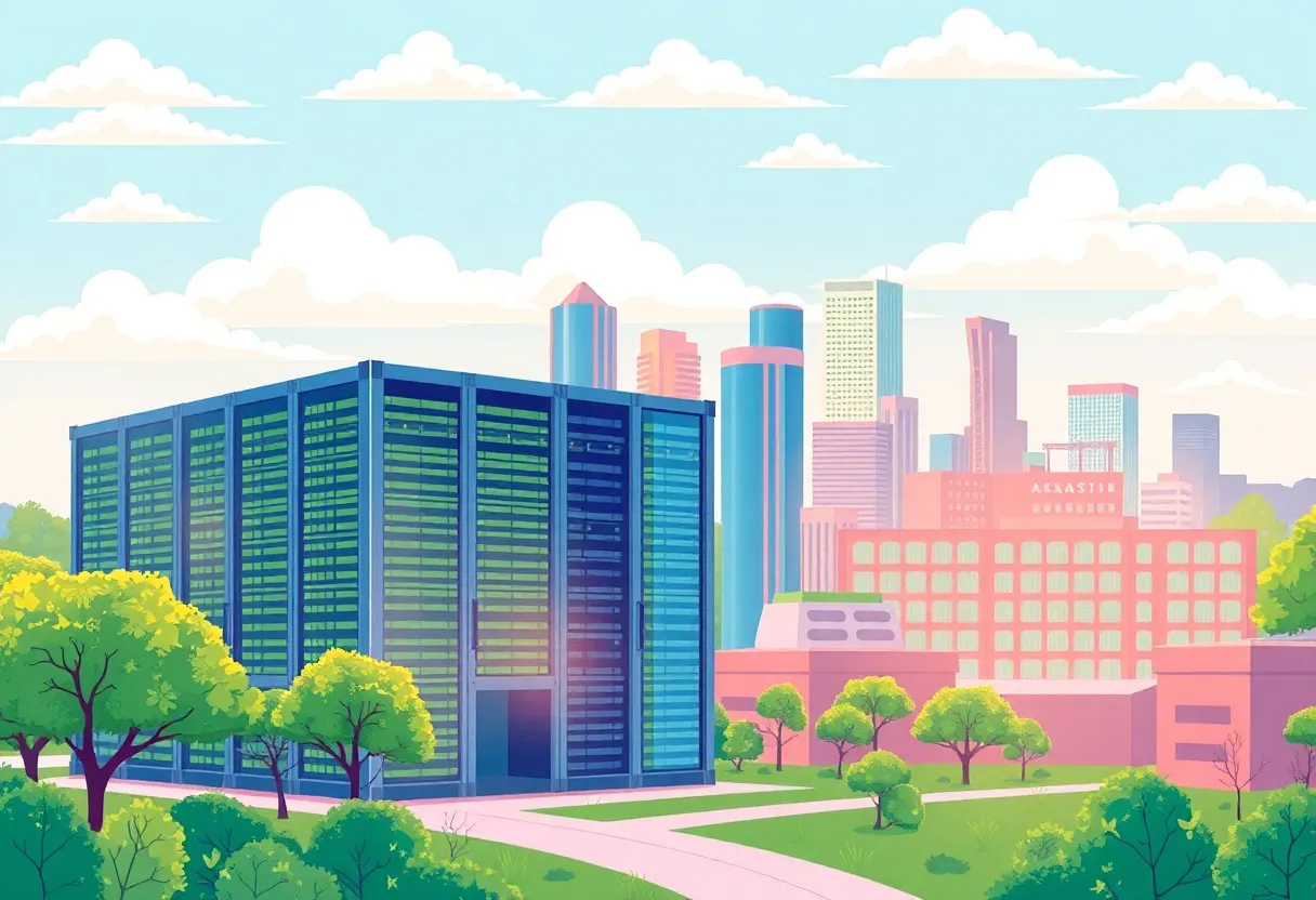 Modern data center in Austin with energy efficiency focus