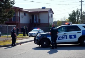 Law enforcement at the scene of a shooting incident involving a deputy constable during an eviction.