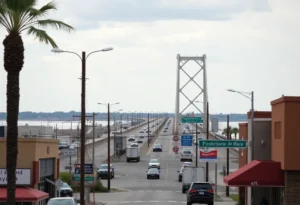 Donna International Bridge with minimal traffic