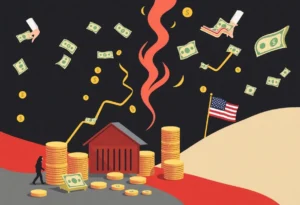 An abstract representation of economic relief through tariffs and financial support.