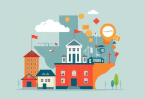 Educational leadership illustration representing Texas