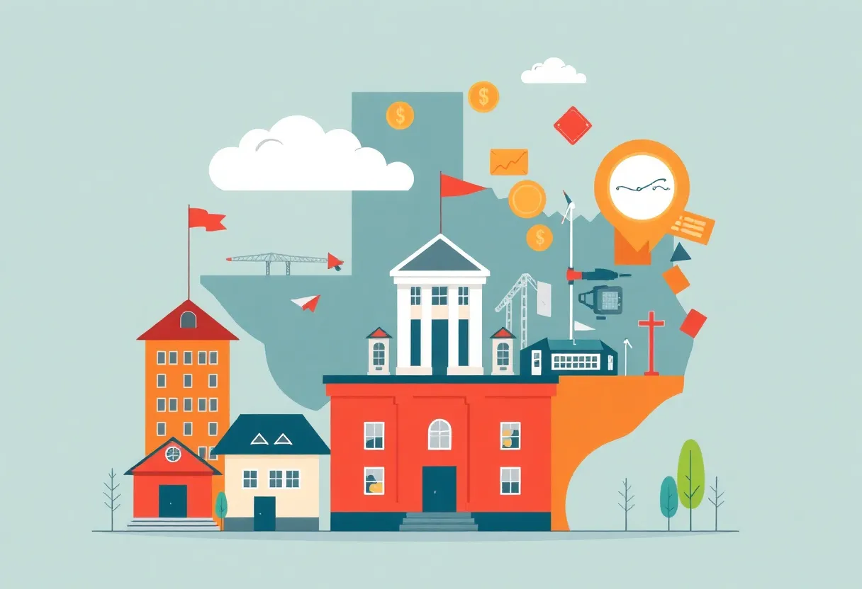 Educational leadership illustration representing Texas