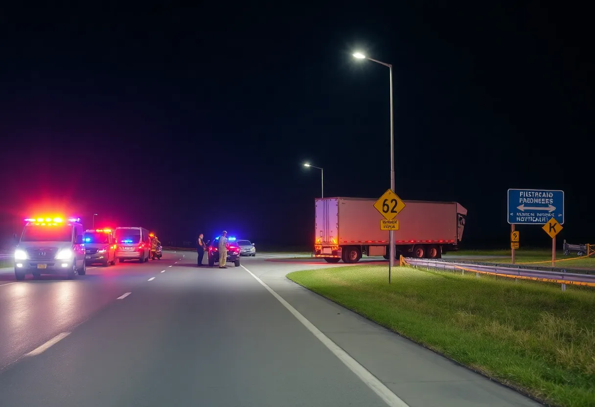Emergency responders at the scene of a fatal crash on SE Loop 410
