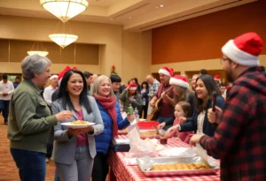 Community members enjoying the Feast of Sharing event